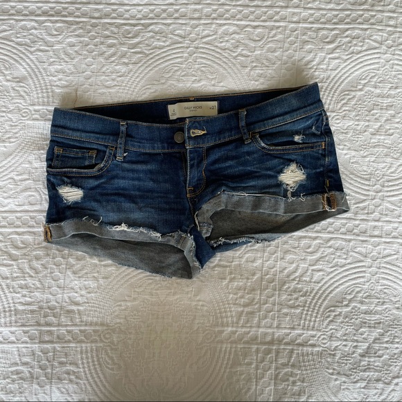 Cut off Jean Shorts Distressed Pockets - Picture 1 of 3